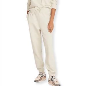 MOVING! J Crew Black University Terry Sweatpant Jogger Logo Embroidery Sz L XL